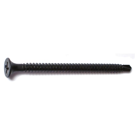 Midwest Fastener Self-Drilling Screw, #8 x 2-3/8 in, Black Phosphate Steel Flat Head Phillips Drive, 2000 PK 08005